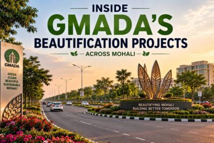 Landscaped roads, green belts and public spaces developed through GMADA beautification projects in Mohali.