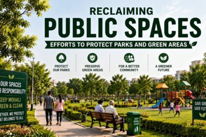 Well-maintained parks and protected green spaces contributing to Mohali's sustainable urban development.