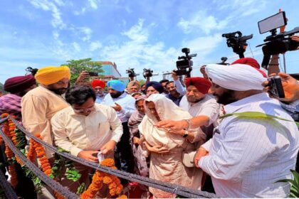 MLA Kulwant Singh meeting residents at his office and discussing public grievances and development-related issues in Mohali.