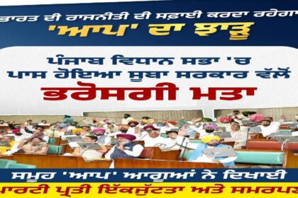 Members of the Punjab Vidhan Sabha during proceedings related to the confidence motion supporting stable governance and development