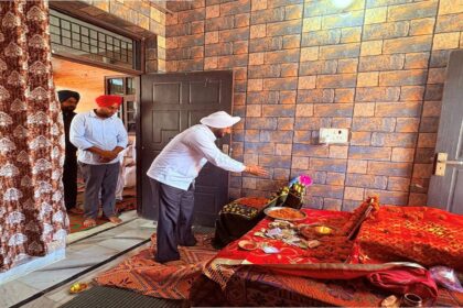 MLA Kulwant Singh attending a prayer gathering in memory of Surinderpal Singh Ji at village Gige Majra and offering condolences to the family