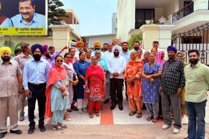MLA Kulwant Singh meeting residents at his office and discussing public concerns and local development issues in Mohali.