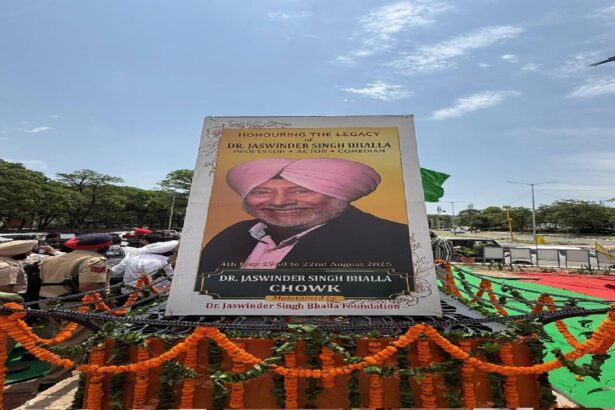 Dr. Jaswinder Singh Bhalla Chowk in Sector 62 Mohali