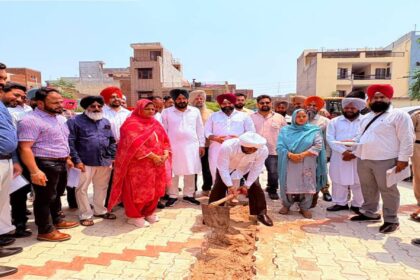 MLA Kulwant Singh inaugurating the canal water pipeline project in Sohana village, SAS Nagar Mohali, to improve clean drinking water supply for residents.