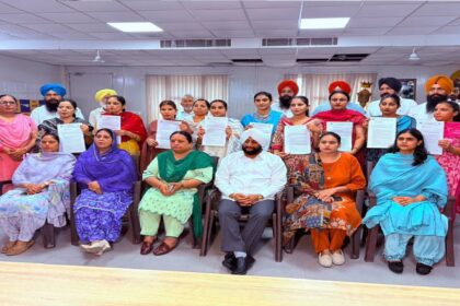 MLA Kulwant Singh congratulates newly appointed Anganwadi Workers from Mohali after receiving their appointment letters