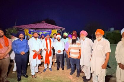 MLA Kulwant Singh interacting with residents of Gidarpur village in SAS Nagar Mohali during a public outreach programme highlighting Punjab Government development works and public welfare initiatives