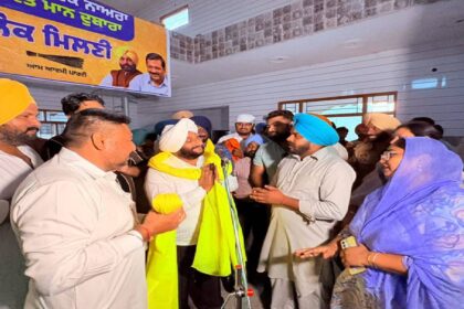 MLA Kulwant Singh interacting with villagers during a Lok Milni programme in Saidpur village, SAS Nagar Mohali, discussing public grievances and development initiatives