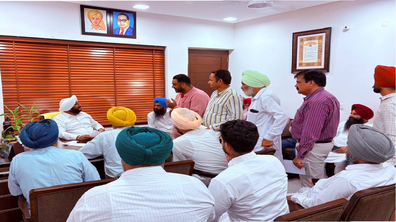 MLA Kulwant Singh meeting residents from different areas of SAS Nagar Mohali at his constituency office to discuss local issues and public grievances