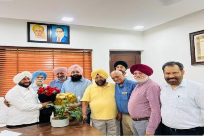 MLA Kulwant Singh interacting with residents during a public grievance meeting in SAS Nagar Mohali, listening to local concerns and assuring timely action