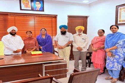 MLA Kulwant Singh meeting residents from different parts of Mohali during a public grievance meeting at his constituency office