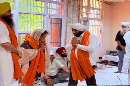 MLA Kulwant Singh attending the Shri Sukhmani Sahib Path at Dr. B.R. Ambedkar Institute, Phase 3B2, SAS Nagar Mohali, on the occasion of the new academic batch