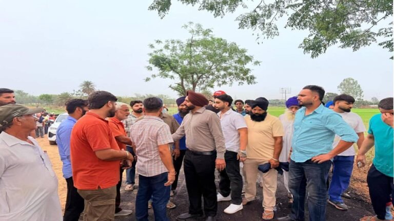 Mayor Sarabjeet Singh Samana Inspects Sports Stadium and Road Development Works at Kandala Village, Mohali