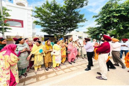 Mayor Sarabjeet Singh Samana flags off the Chief Minister's Pilgrimage Scheme bus from Sector 79, SAS Nagar Mohali, for senior citizens visiting major religious and historical sites