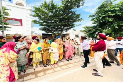 Mayor Sarabjeet Singh Samana flags off the Chief Minister's Pilgrimage Scheme bus from Sector 79, SAS Nagar Mohali, for senior citizens visiting major religious and historical sites