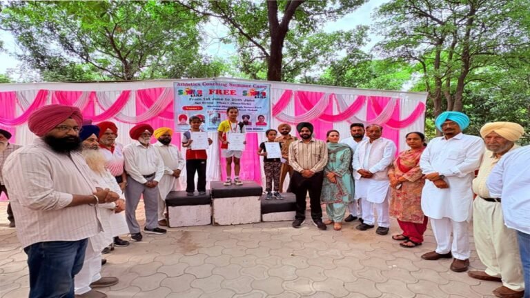 Mayor Sarabjeet Singh Samana Encourages Young Athletes at Summer Athletics Coaching Camp in Mohali