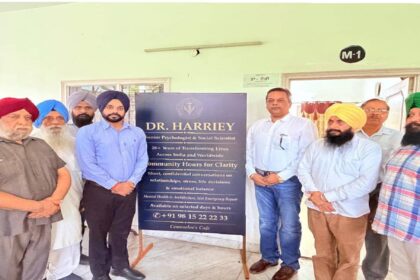 Mayor Sarabjeet Singh Samana attends the inauguration of the Community Mental Health Clinic at Gurdwara Sri Kalgidhar Singh Sabha, Phase 4, Mohali.
