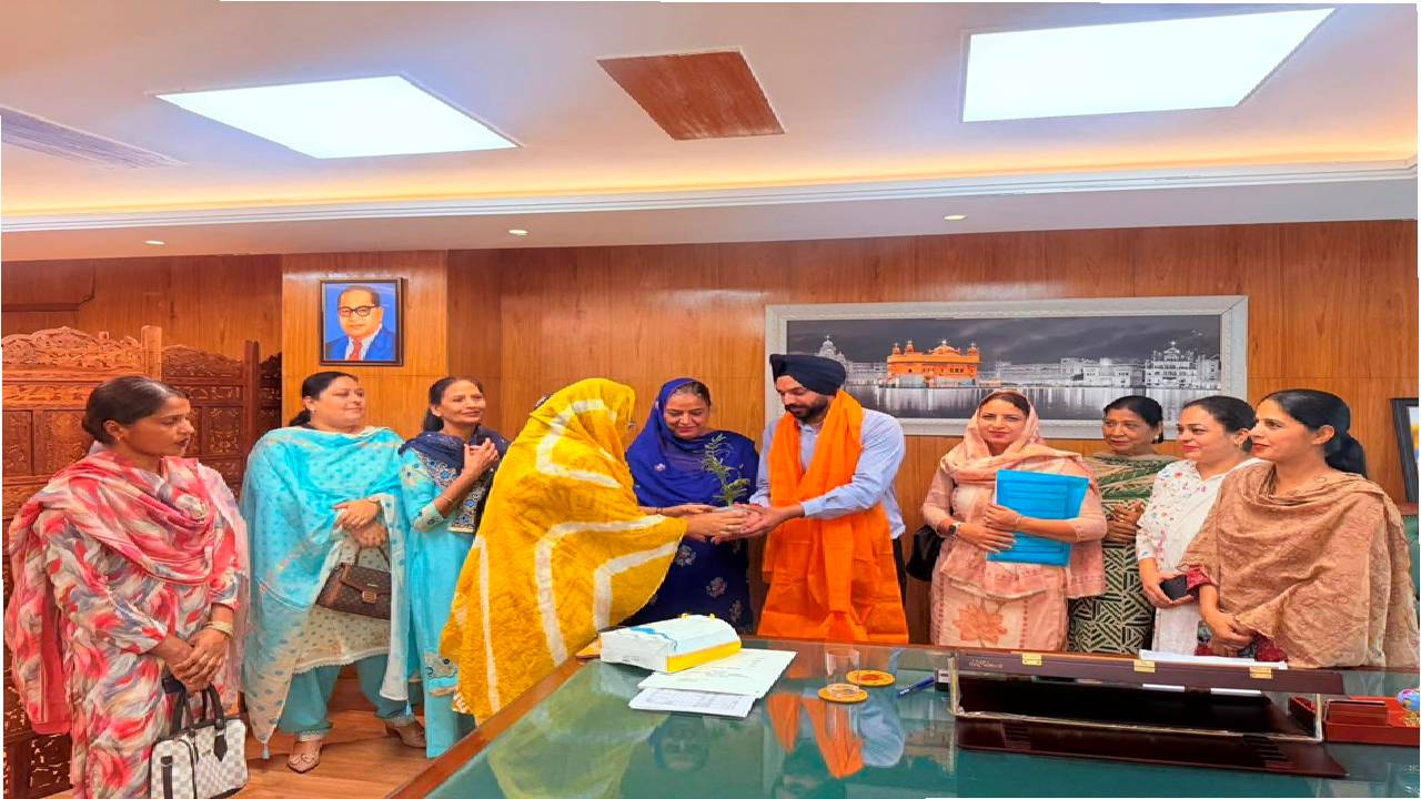 Mayor Sarabjeet Singh Samana meeting residents from different areas of SAS Nagar Mohali at his office to hear civic issues and public grievances