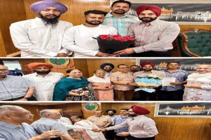Mayor Sarabjeet Singh Samana meets well-wishers and community members at his office in SAS Nagar Mohali