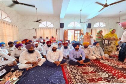 Mayor Sarabjeet Singh Samana attends the thanksgiving Path organised for Ward 47 Councillor Bibi Parminder Kaur Ji at a Gurdwara Sahib in Mohali