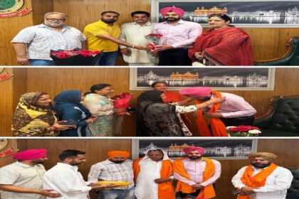 Mayor Sarabjeet Singh Samana meets community members, workers, volunteers, and residents at the Municipal Corporation office in SAS Nagar Mohali.