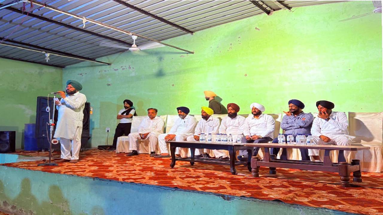 MLA Kulwant Singh inaugurating a newly constructed village gym during a Lok Milni programme in Dhelpur village, SAS Nagar Mohali
