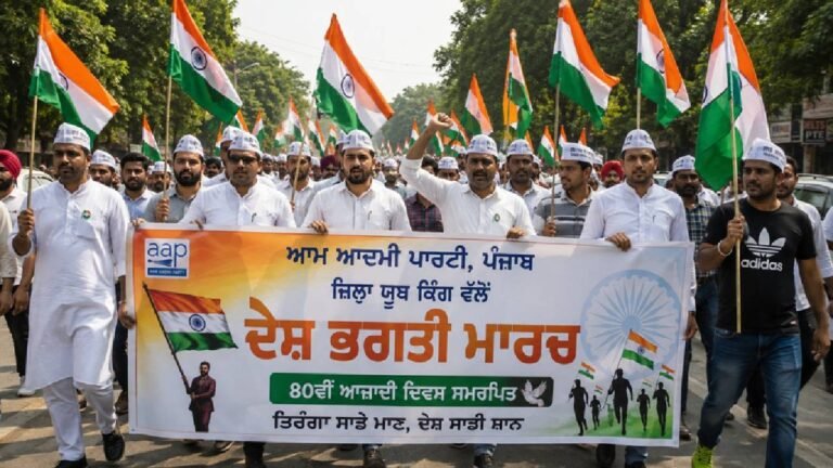 AAP Punjab Youth Wing Organises Patriotic Marches Across State Ahead of 80th Independence Day
