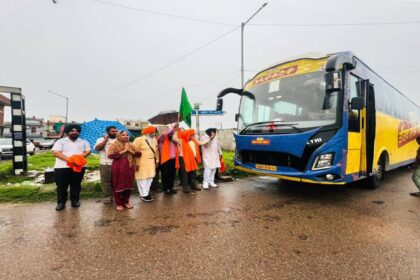 Senior citizens departing from Bakarpur and Jhurheri villages under the Chief Minister Tirath Yatra Scheme in Mohali