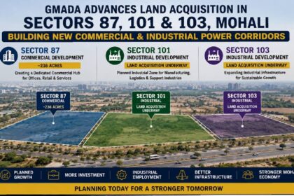 Planned commercial and industrial expansion areas in Mohali's Sectors 87, 101 and 103.