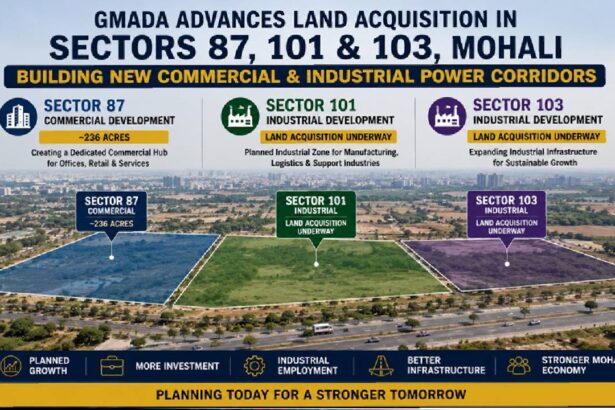 Planned commercial and industrial expansion areas in Mohali's Sectors 87, 101 and 103.