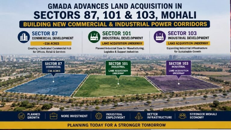 GMADA Pushes Strategic Land Acquisition in Sectors 87, 101 and 103 for Commercial and Industrial Development