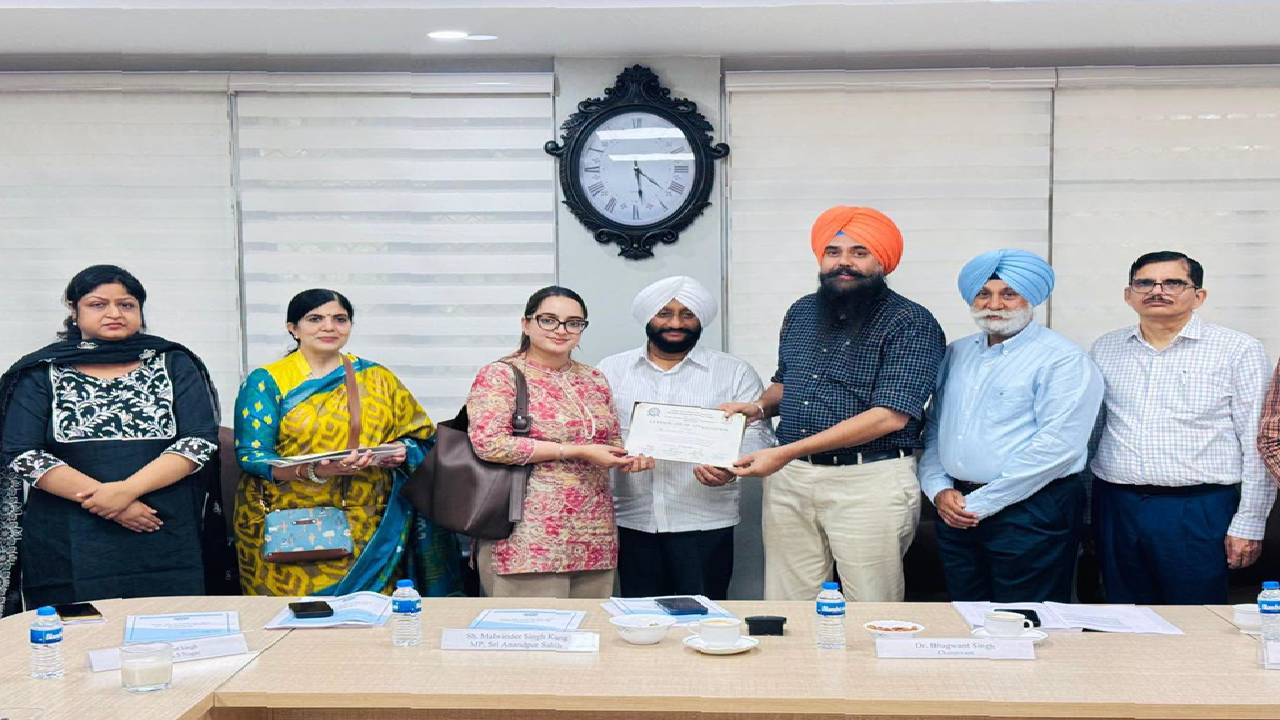 MLA Kulwant Singh participates in a Board of Management meeting at Dr BR Ambedkar State Institute of Medical Sciences in Mohali.