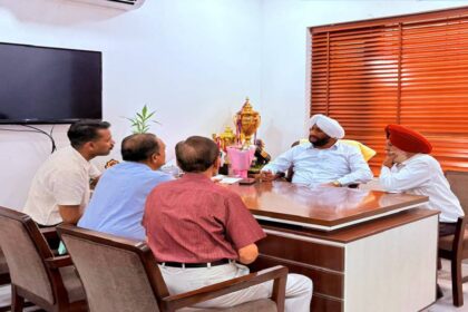 MLA Kulwant Singh meeting residents from different areas of Mohali during a public meeting at his office.
