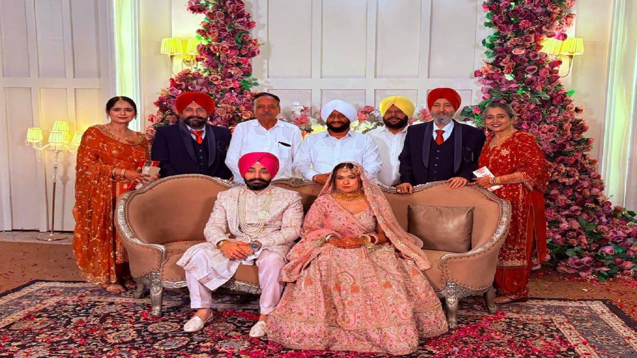 MLA Kulwant Singh attends the wedding celebration of Kuldeep Singh in Rampur Kalan village, Mohali.