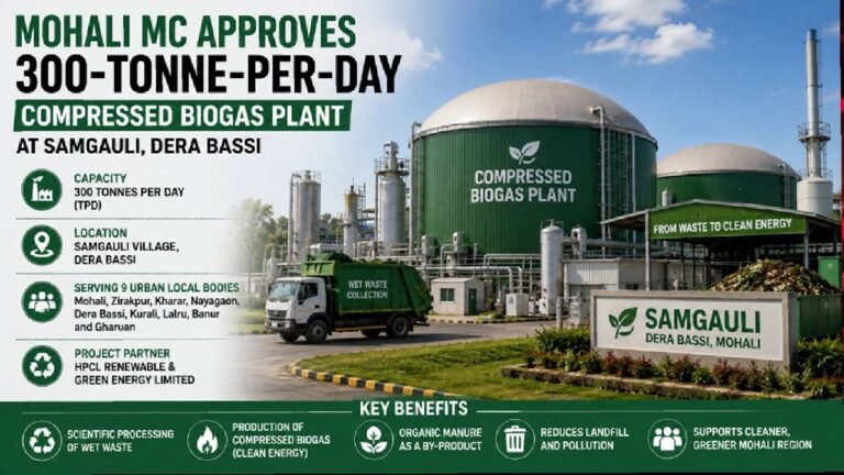 Article Headline: Mohali MC Approves 300-Tonne-Per-Day Compressed Biogas Plant at Samgauli
