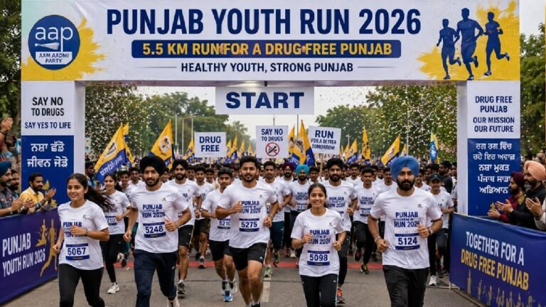 Punjab Youth Run 2026: AAP Holds 5.5-Km Run in Mohali to Promote Drug-Free Punjab