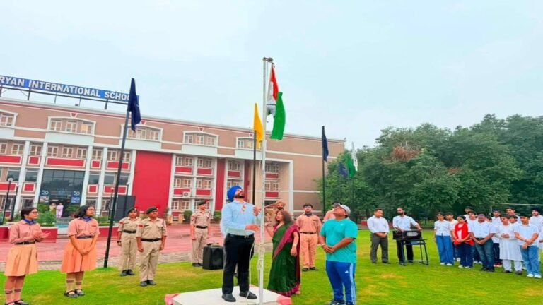 Mayor Sarabjeet Singh Samana Hoists Tricolour at His Former School, Ryan International School Chandigarh