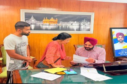Mayor Sarabjeet Singh Samana meets residents from different areas of Mohali at his office and listens to their local civic concerns.
