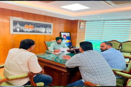 Mayor Sarabjeet Singh Samana meets residents from different areas of Mohali at his office to discuss their local civic problems