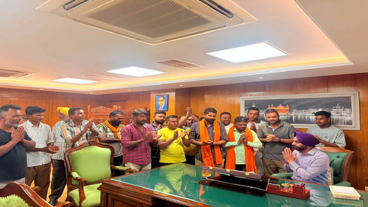 Mayor Sarabjeet Singh Samana meets residents from different areas of SAS Nagar Mohali at his office to hear civic concerns and public grievances