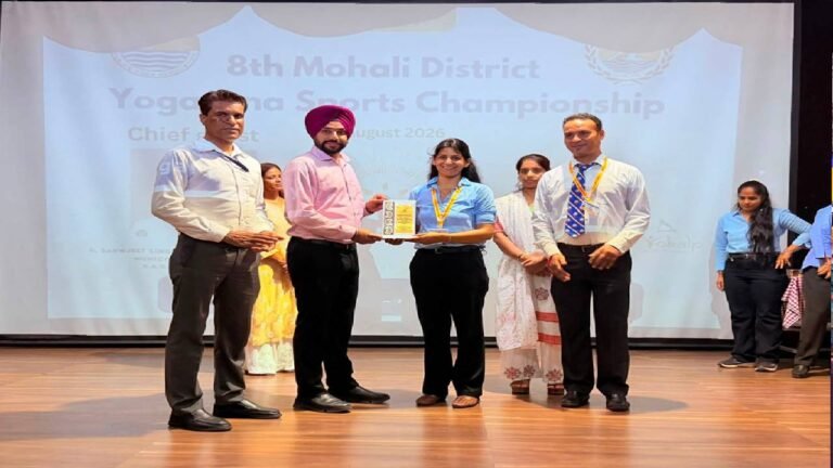 Mayor Sarabjeet Singh Samana Encourages Young Participants at 8th Mohali District Yogasana Sports Championship 2026