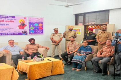 Mayor Sarabjeet Singh Samana attends a National Deworming Day awareness camp with students and staff at School of Eminence Phase 11 Mohali.