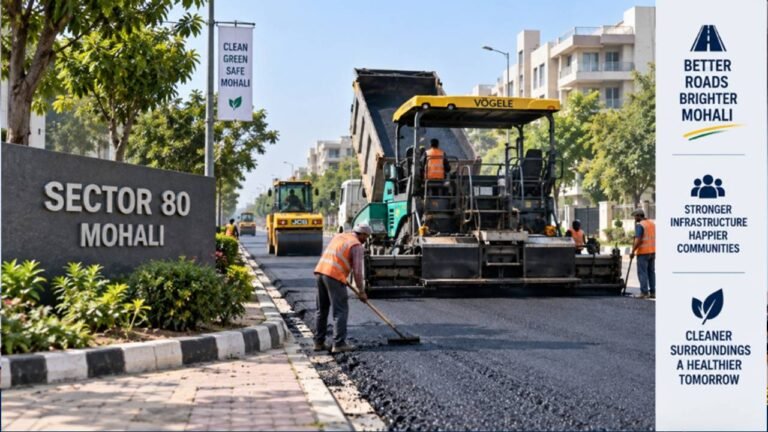 Premix Work Starts to Improve Roads in Mohali’s Sector 80