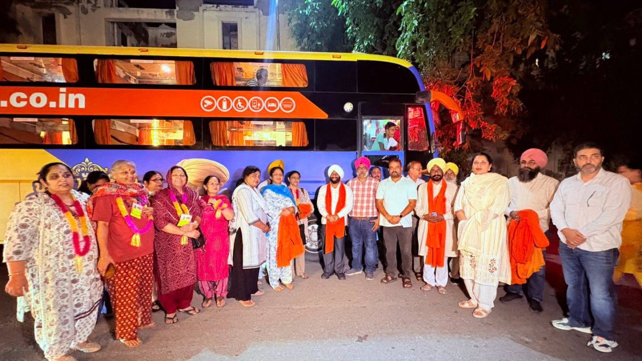 Chief Minister's Pilgrimage Scheme bus for elderly pilgrims in Mohali