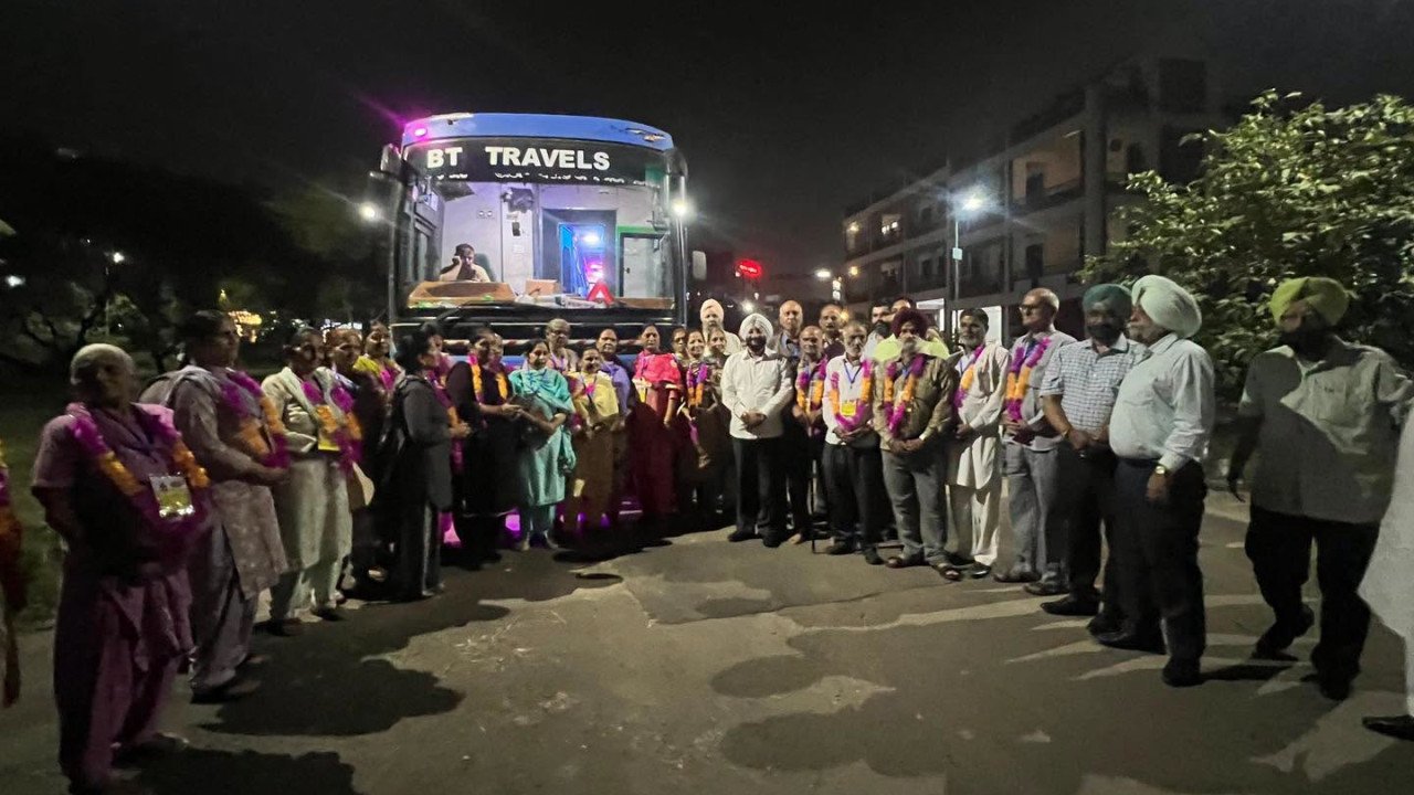 Chief Minister's Pilgrimage Yatra bus for elderly pilgrims from Sohana Mohali